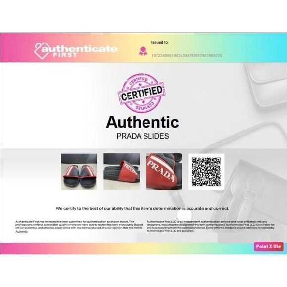 PRADA Sport Men's Black & Red Rubber White Logo Sandal Slides Size 10 - Picture 11 of 12